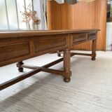 Solid walnut farmhouse castle table 1900 XXL