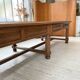 Solid walnut farmhouse castle table 1900 XXL