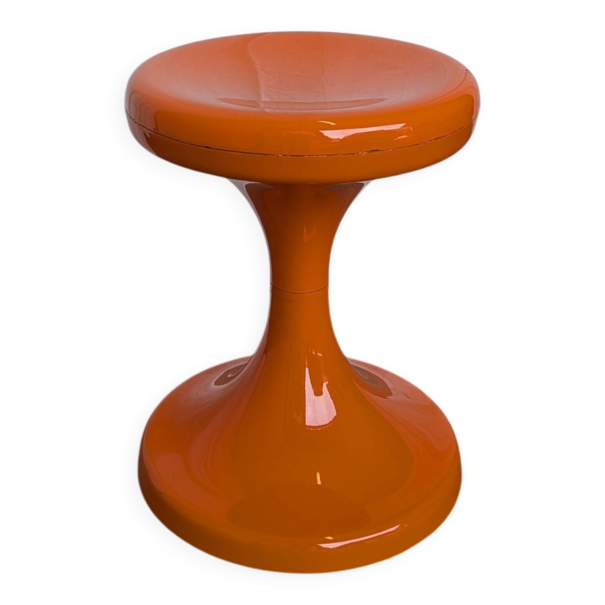 Vintage Mushroom Stool “Jurček” by Meblo, Retro Orange 1960s – Space Age