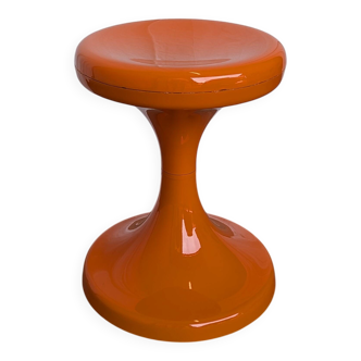 Vintage Mushroom Stool “Jurček” by Meblo, Retro Orange 1960s – Space Age