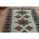 1970s vintage Turkish Oushak handmade wool cotton orange runner rug 101x148