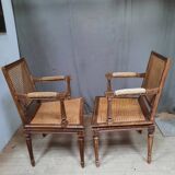 Pair of cane armchairs from the Louis XVI style