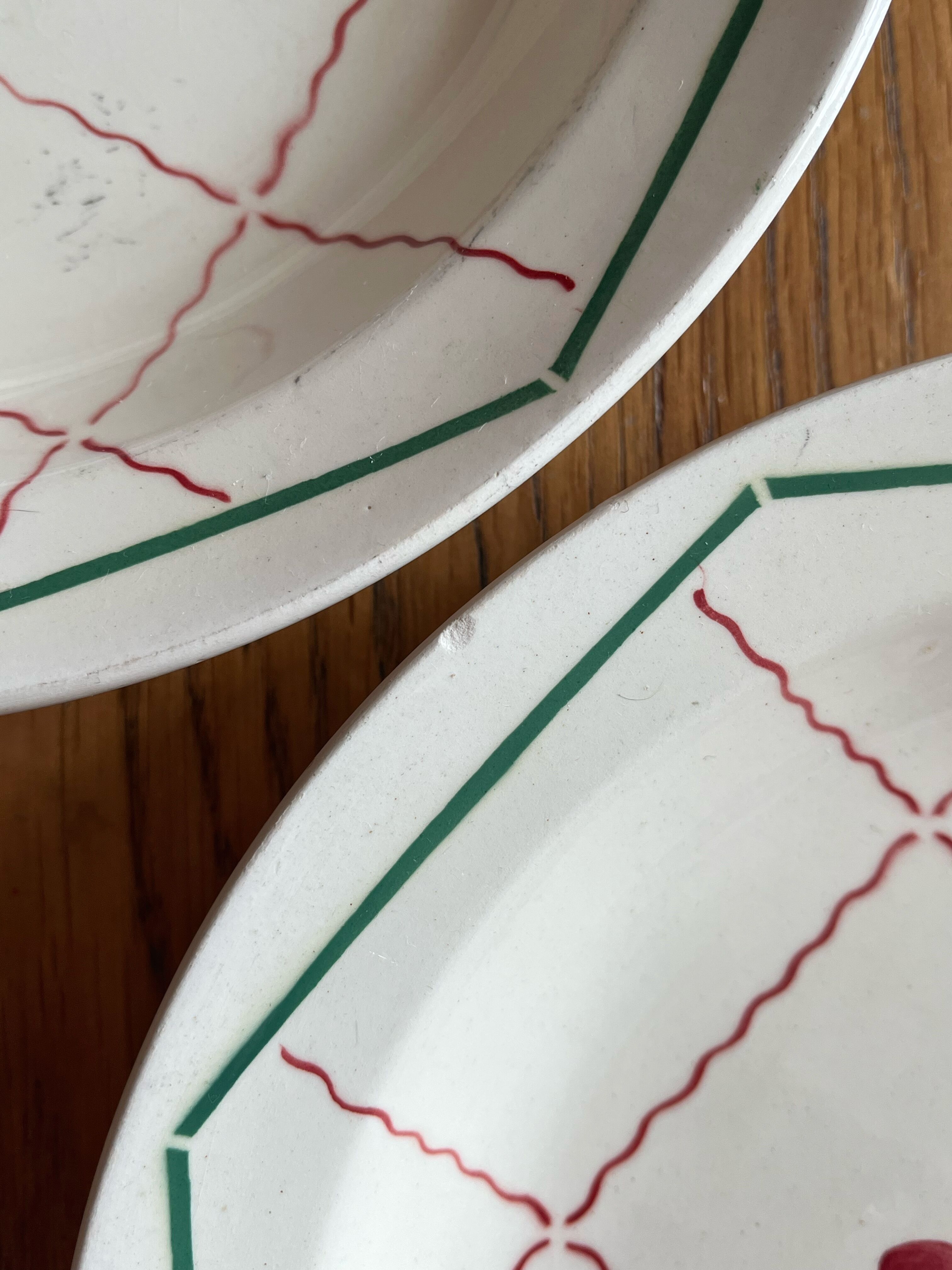 5 soup plates in Grasse earthenware, HBCM (Hippolyte Boulenger, Creil Montereau)