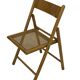 Vintage wooden folding chair with rattan seat 80s minimalist design