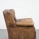 Luxury and large cowhide leather wingback chair in English style
