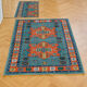 Spanish vintage wool rug with geometric patterns, 90 × 150 cm