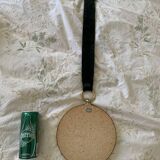 Vintage 1960 witch's eye mirror with green ribbon - 20 x 67 cm