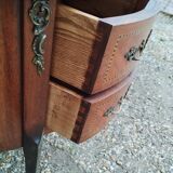 Commode ancienne style louis xv marqueterie plateau marbre