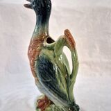Zoomorphic pitcher barbotine Saint Clément Mallard Duck A028