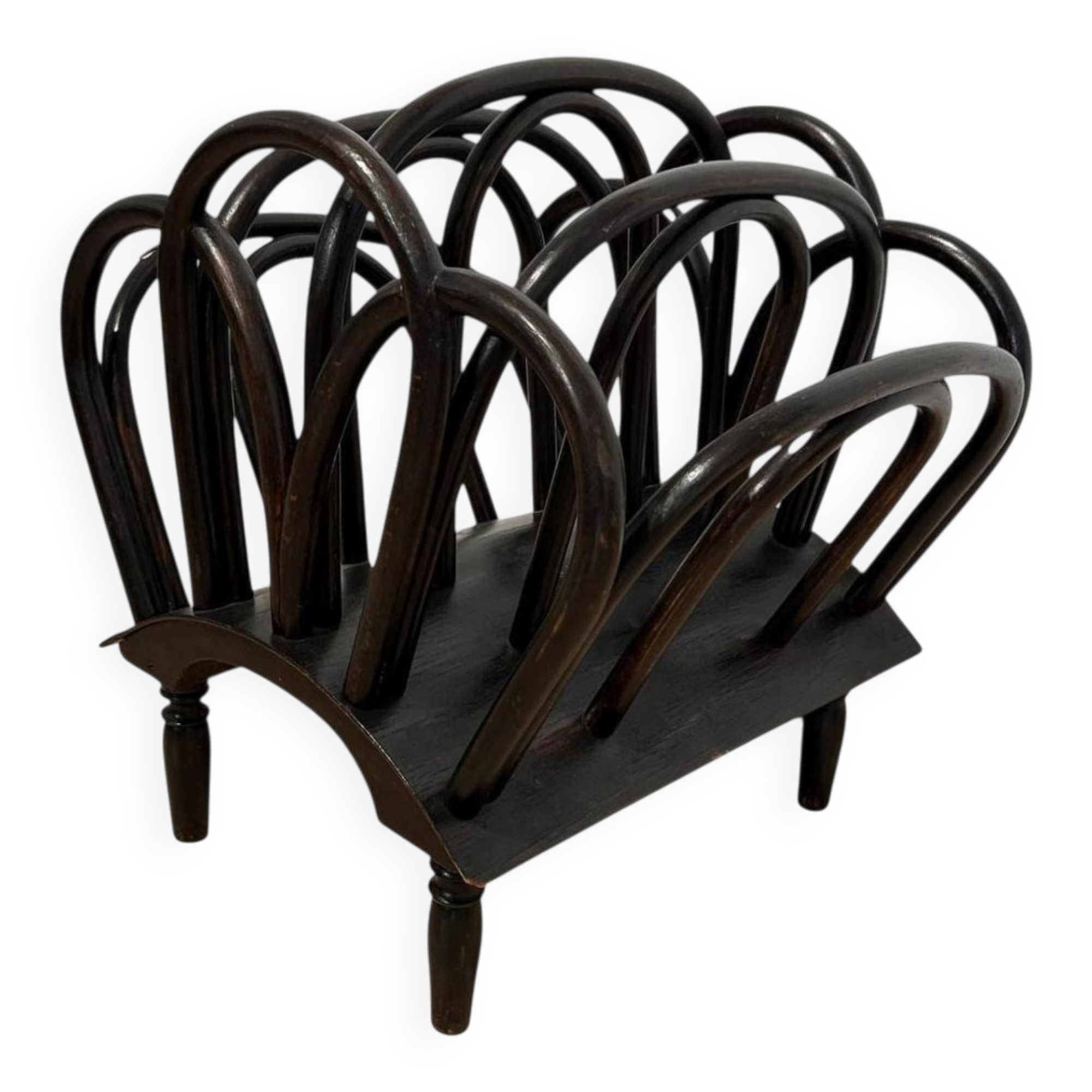 Newspaper Stand in Stained Beech Bentwood from Thonet, Austria, 1900s