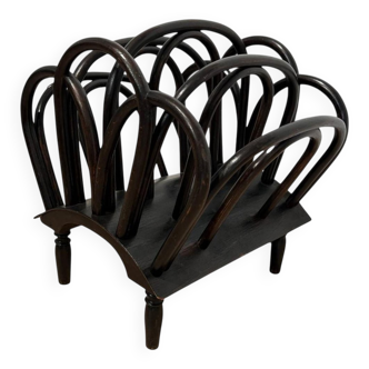 Newspaper Stand in Stained Beech Bentwood from Thonet, Austria, 1900s