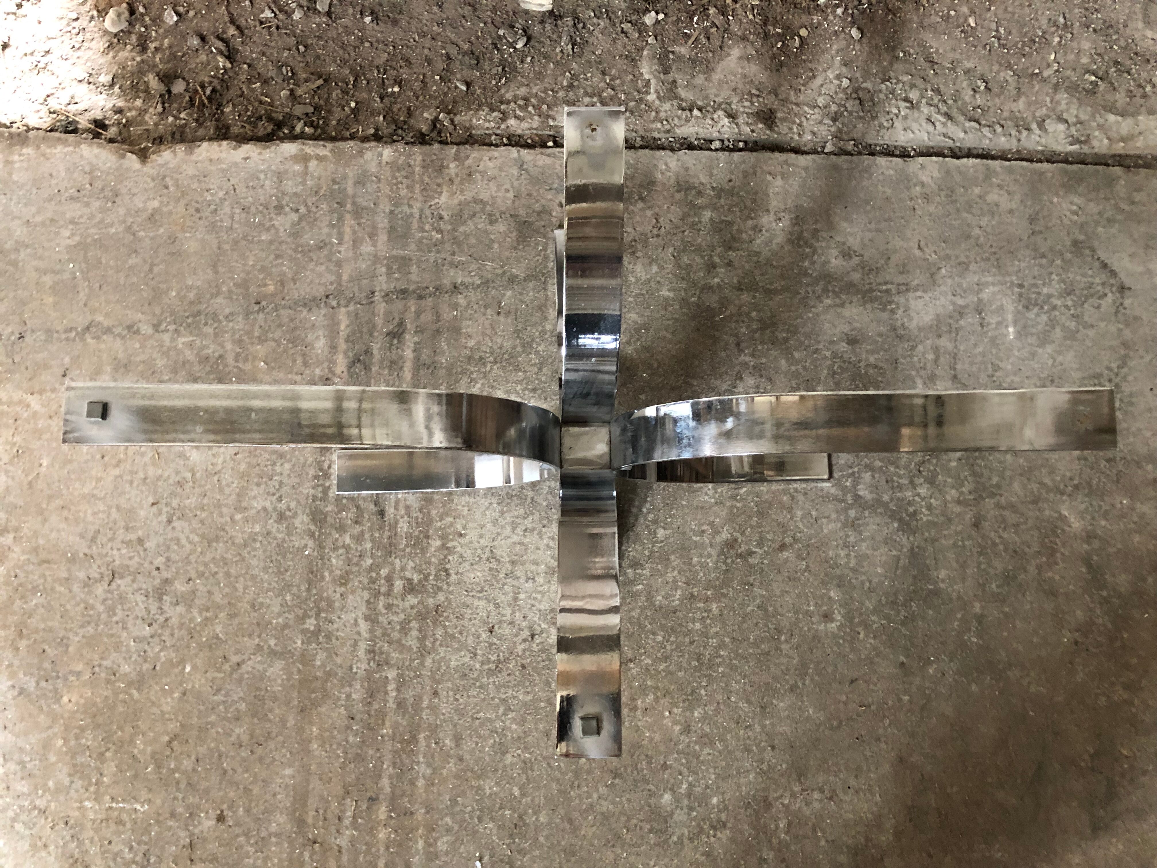 Old coffee table design chrome foot curved