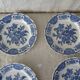 5 flat plates Ridgway Staffordshire Windsor blue bird flower