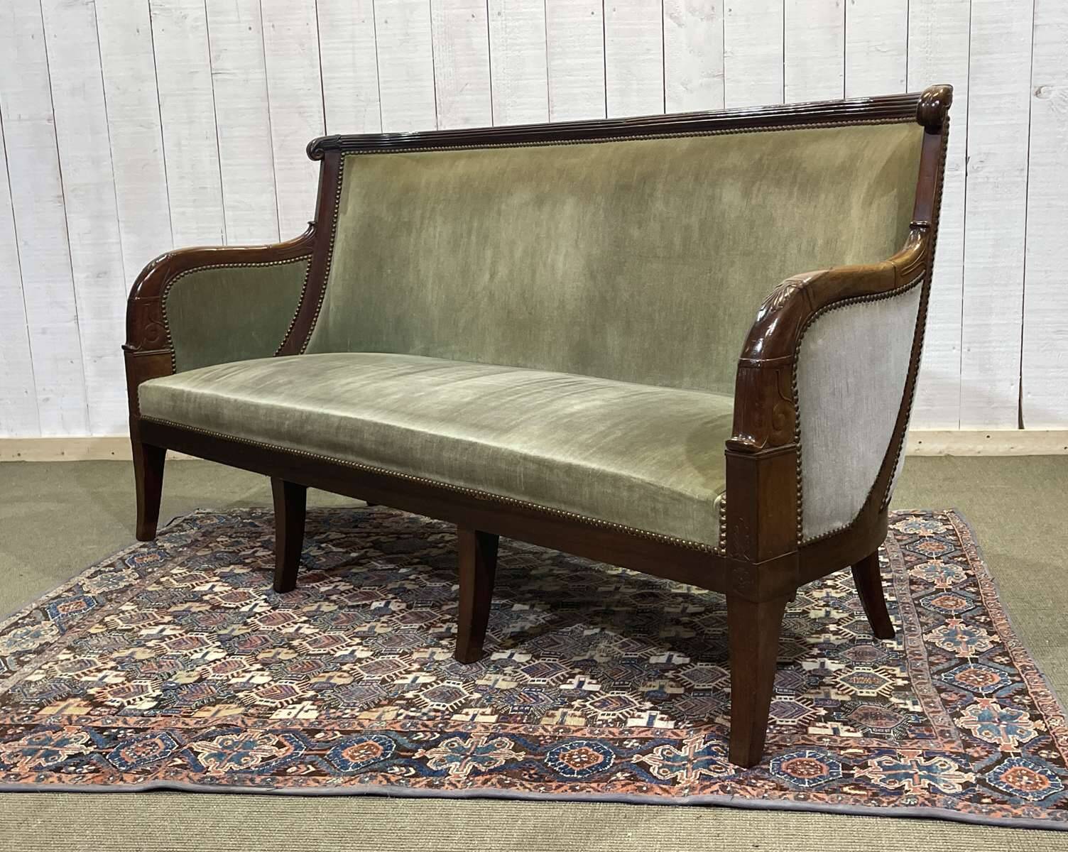 19th century Empire mahogany bench