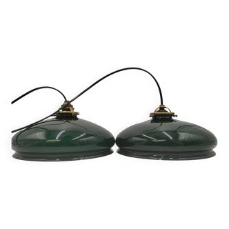 Green opaline pendant lights