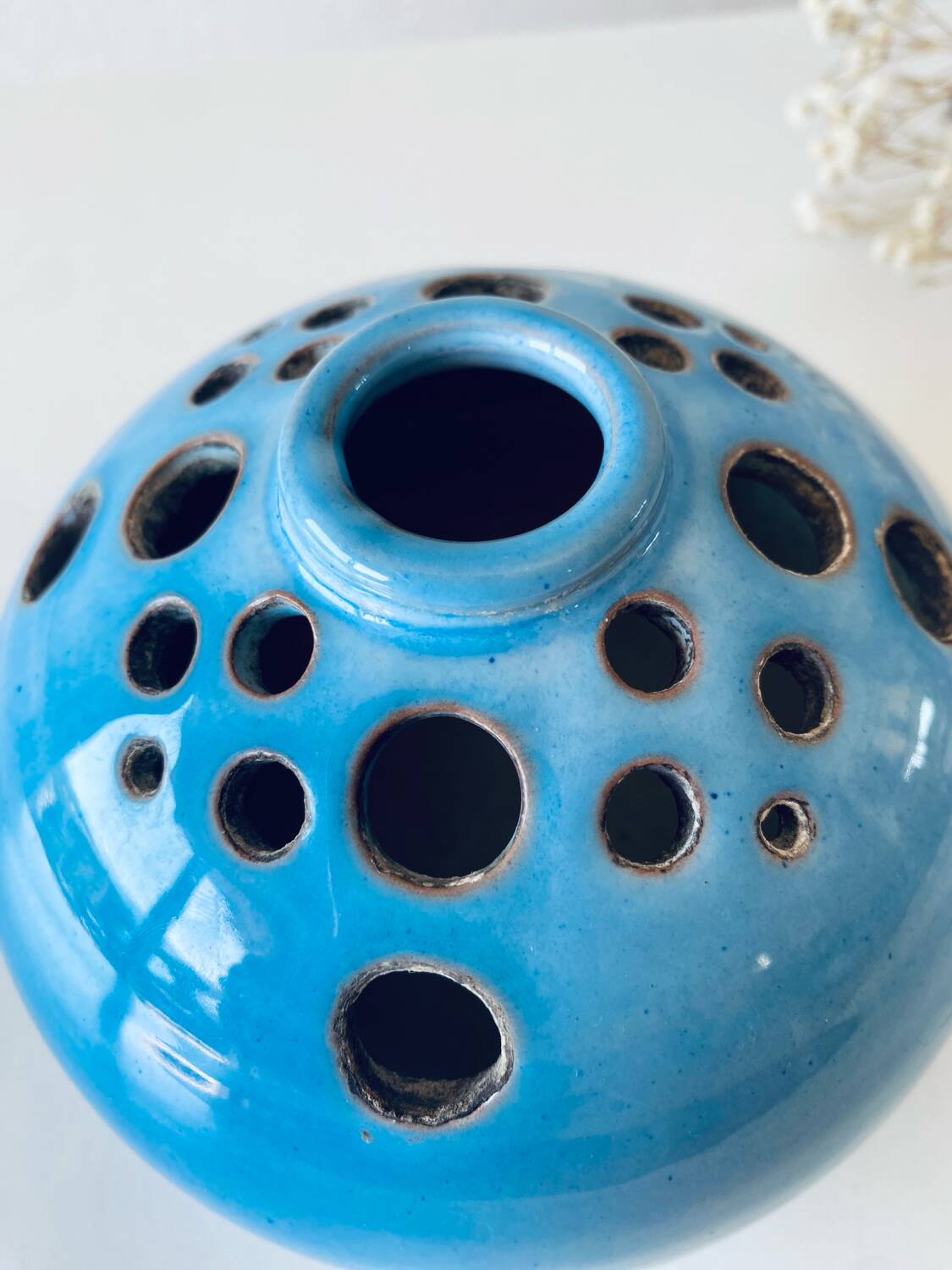 Flower spike vase signed Duriez