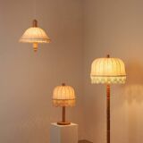 Lampadaire en bois et textile de Suède