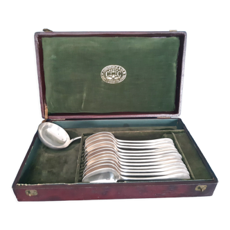 Cutlery set  christofle silver metal with punches