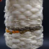 Pair of bedside lamps in stoneware and wool lampshades - Vintage around 1970