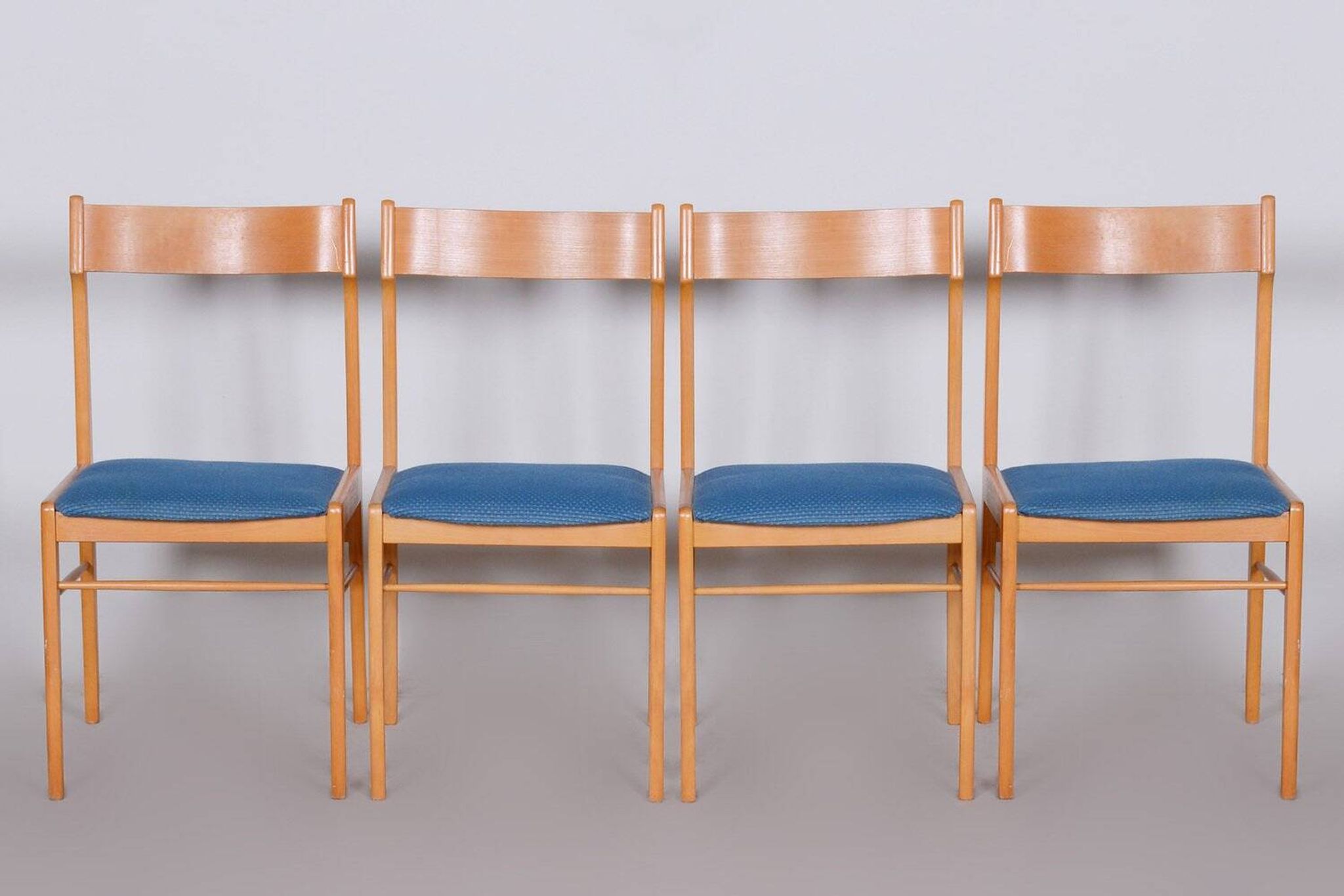 Mid-Century Beech Dining Chairs attributed to Dyha Brno, 1950s, Set of 4