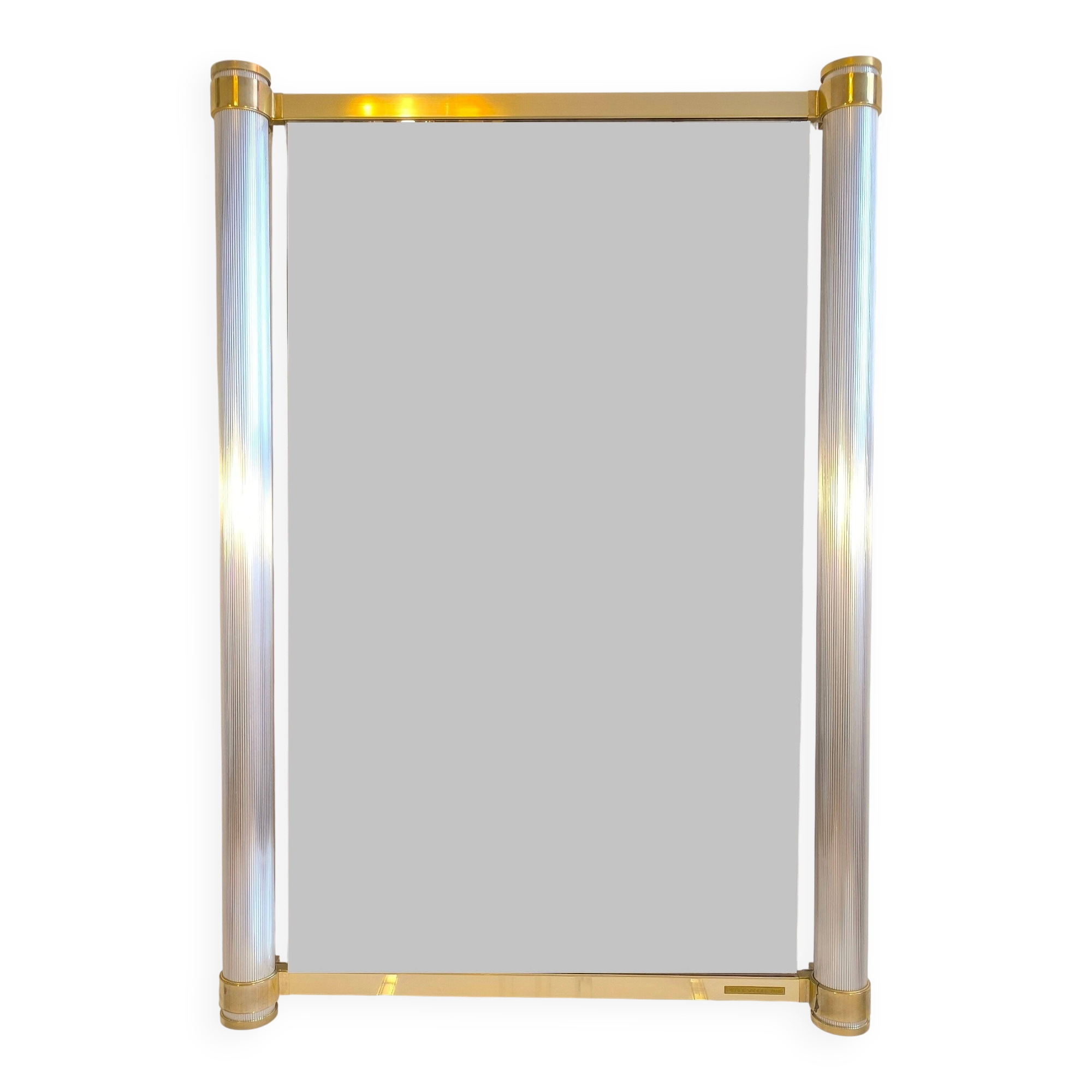 Very beautiful authentic mirror from the 1970s signed Pierre Vandel Paris.