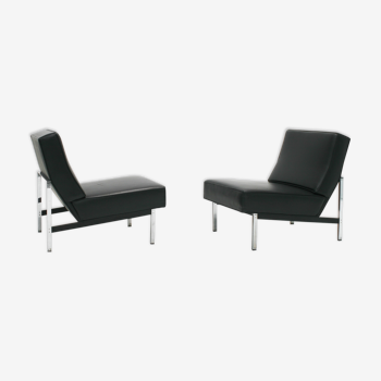 Set of 2 1960s model 51 parallel bar slipper chairs by Florence Knoll for Knoll International