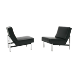 Set of 2 1960s model 51 parallel bar slipper chairs by Florence Knoll for Knoll International
