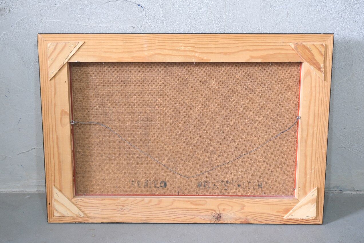 Eskil Skans, Composition suédoise, 1960, huile sur panneau, encadré