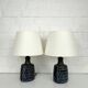 Paire de petites lampes en grès bleu Søholm par Einar Johansen Danemark