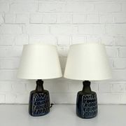 Paire de petites lampes en grès bleu Søholm par Einar Johansen Danemark