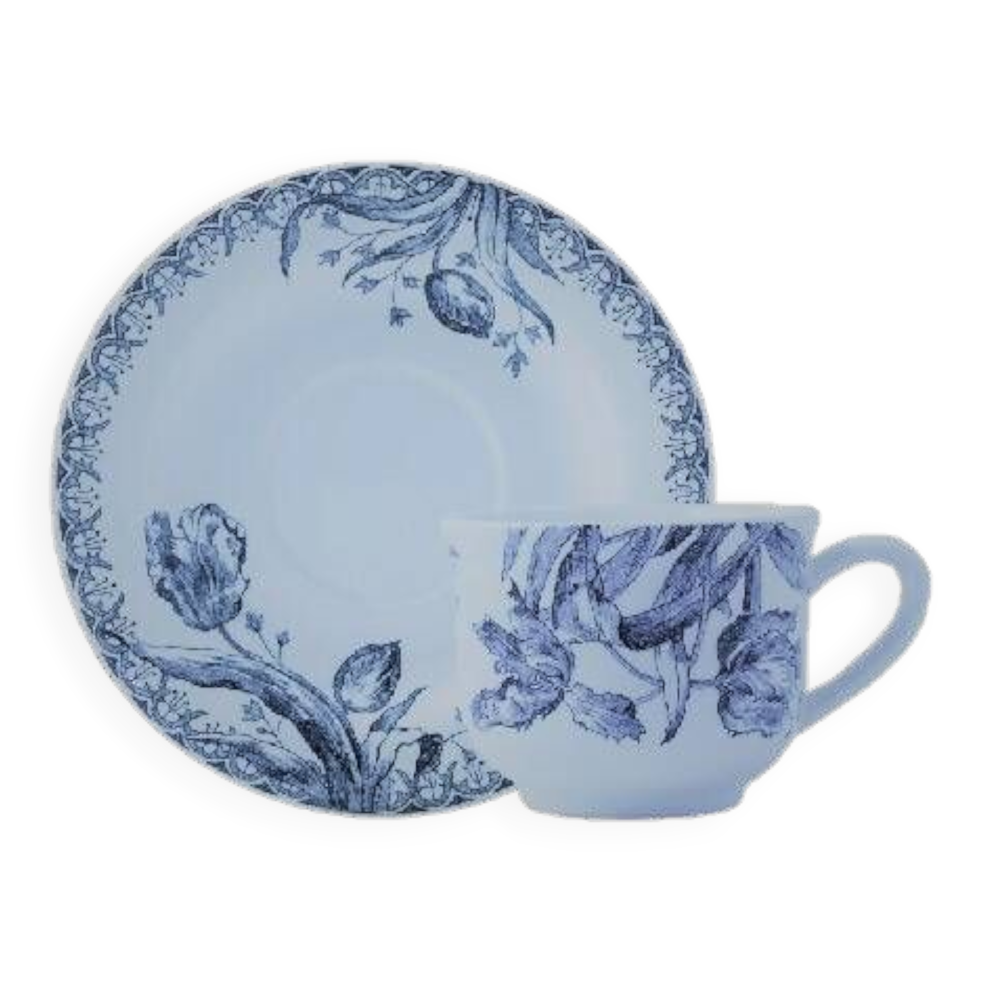 Manufacture Gien box of 2 cups and 2 saucers