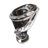 Vase  de la cristallerie de vannes le châtel  " corne d’abondance verticalisée " années 70