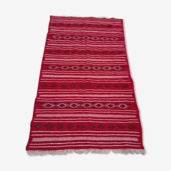 handmade ethnic red kilim carpet 135x235cm