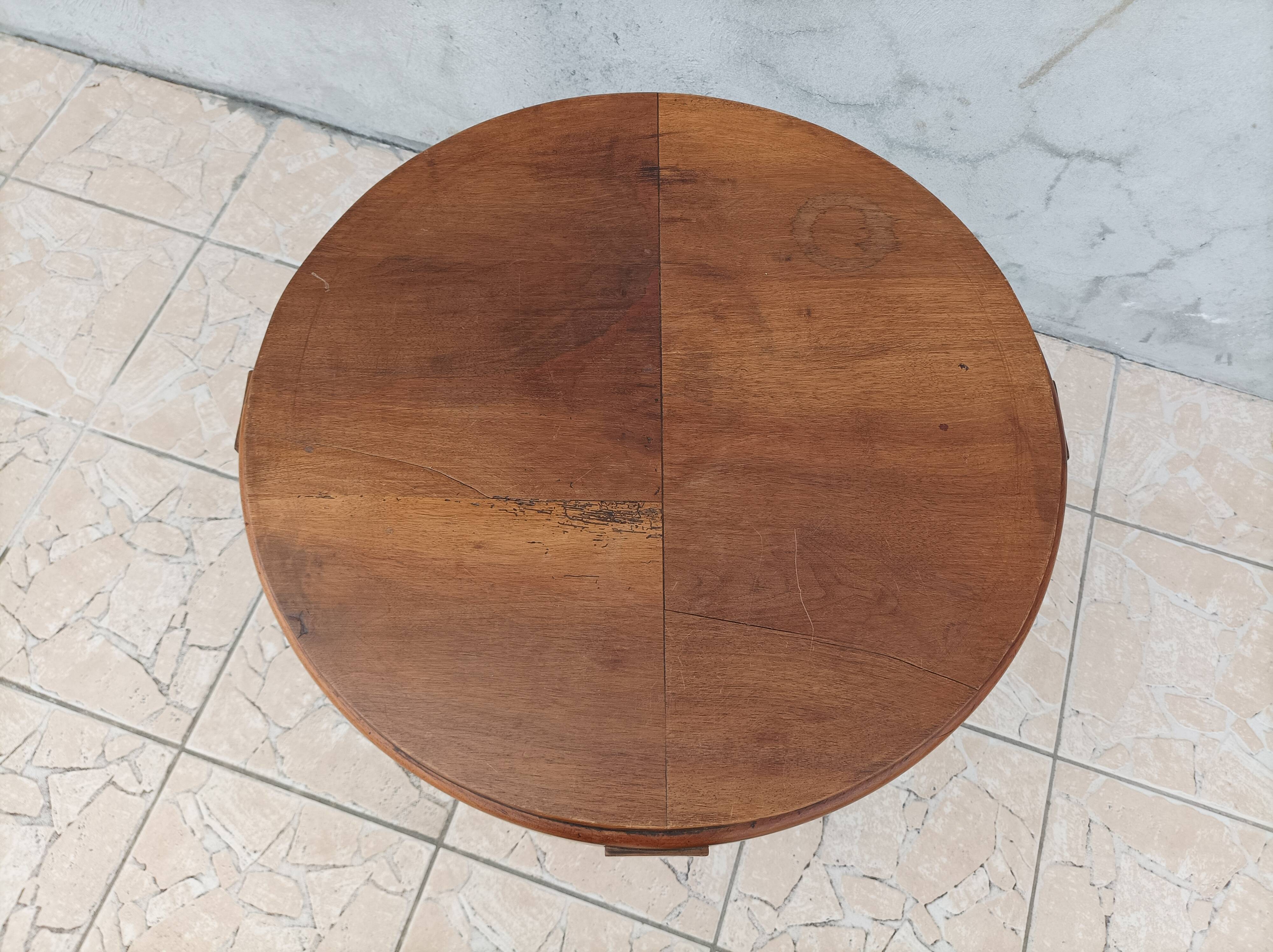 Art Deco pedestal table walnut side table