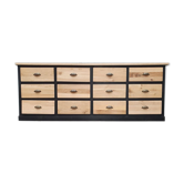Old craft furniture with drawers façade and oak top