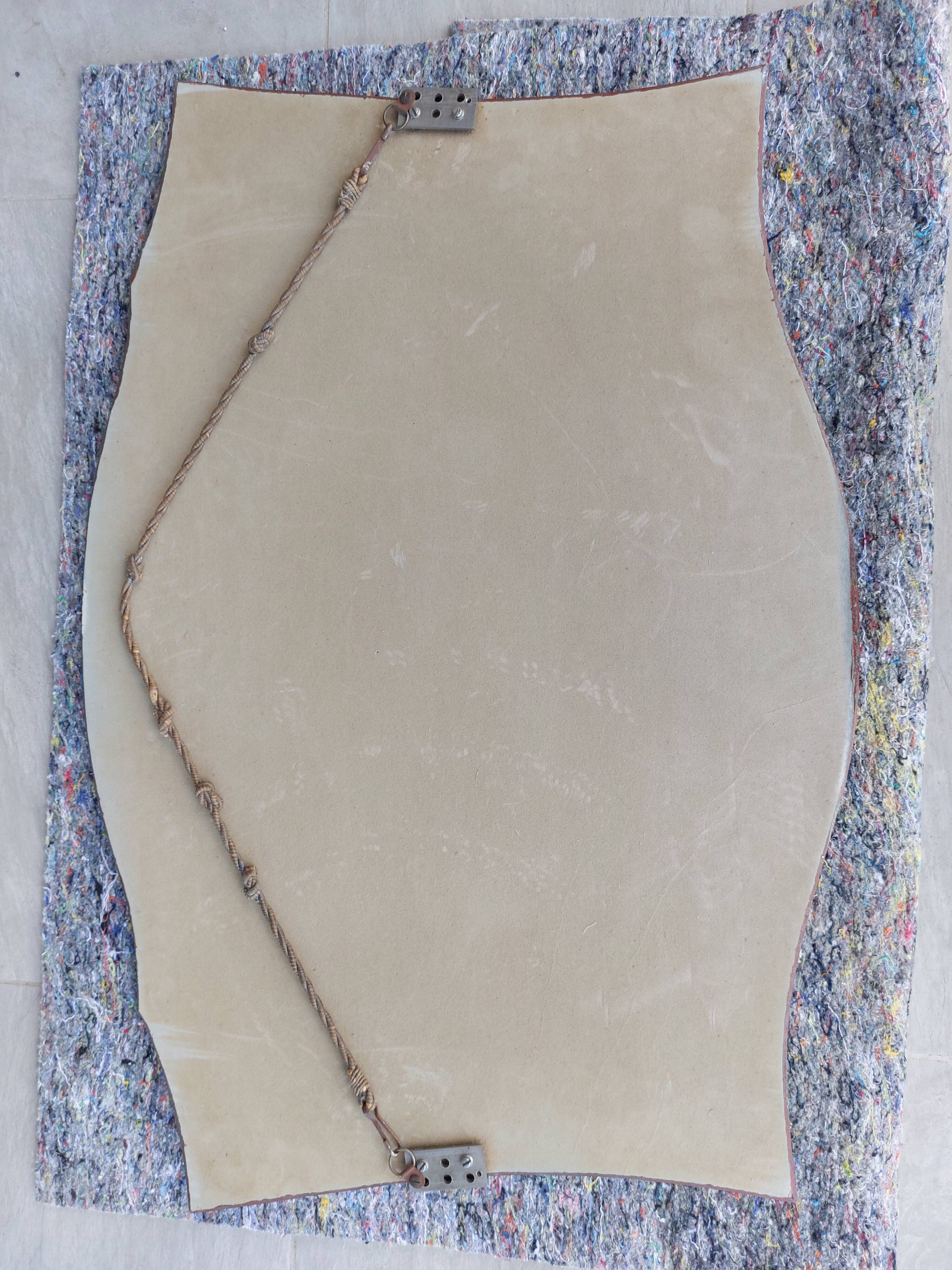 Antique engraved bevelled mirror - Art Deco