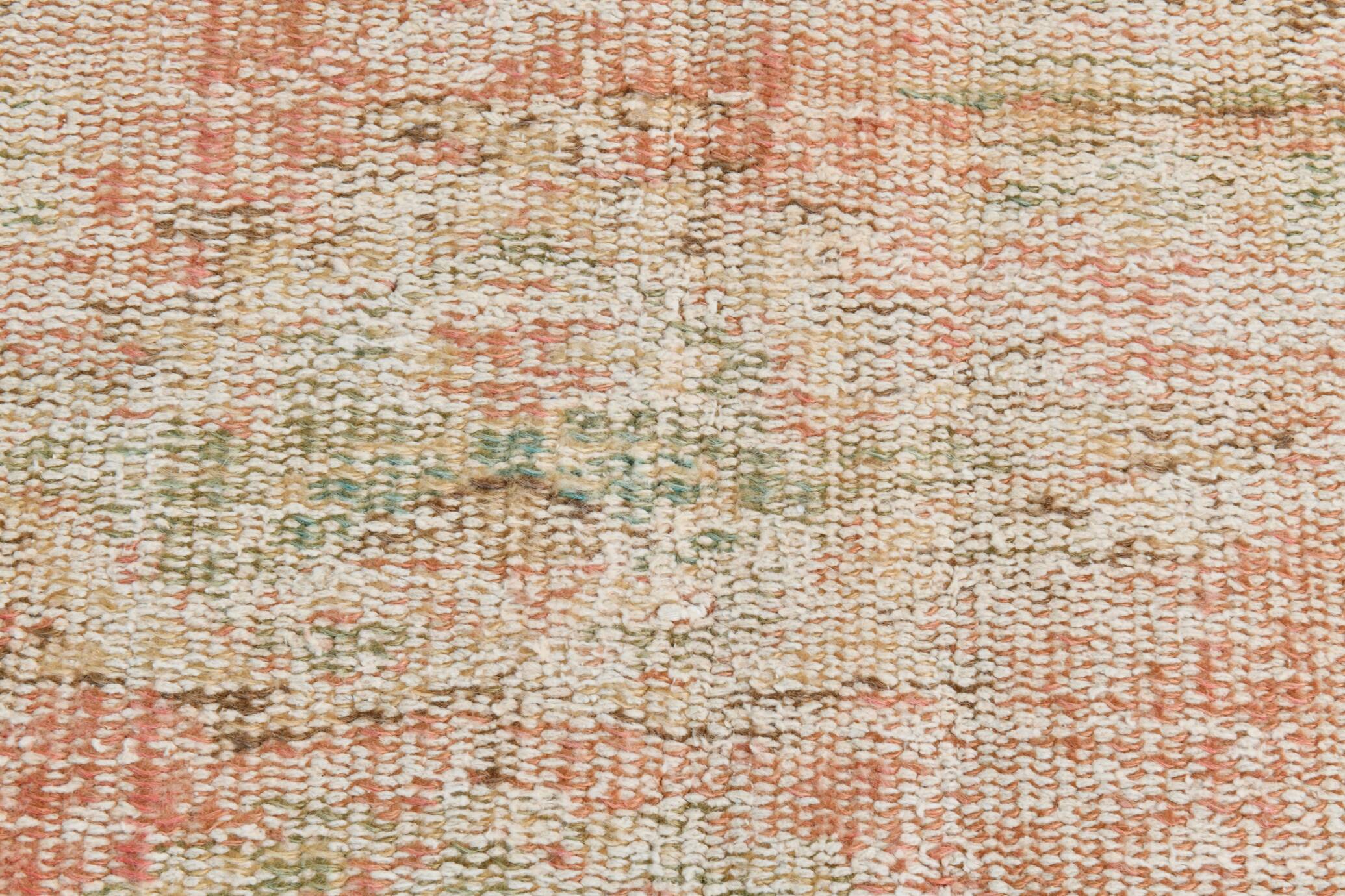 6x10 Peach Red Turkish Vintage Rug, 194x294Cm