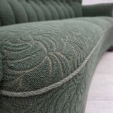 1960s, Danish 3-seater sofa, green furniture wool, oak wood.