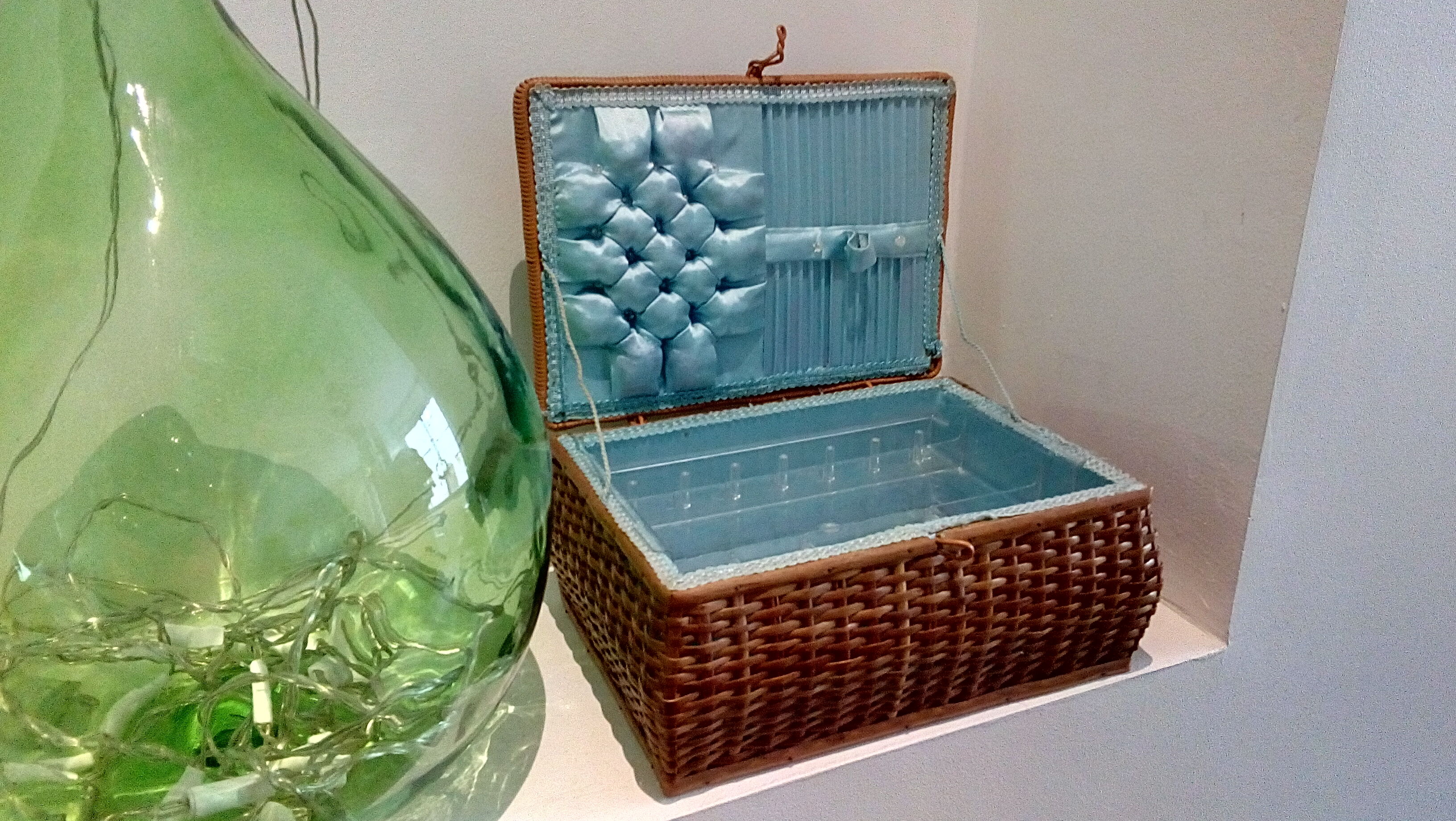 Vintage wicker sewing box
