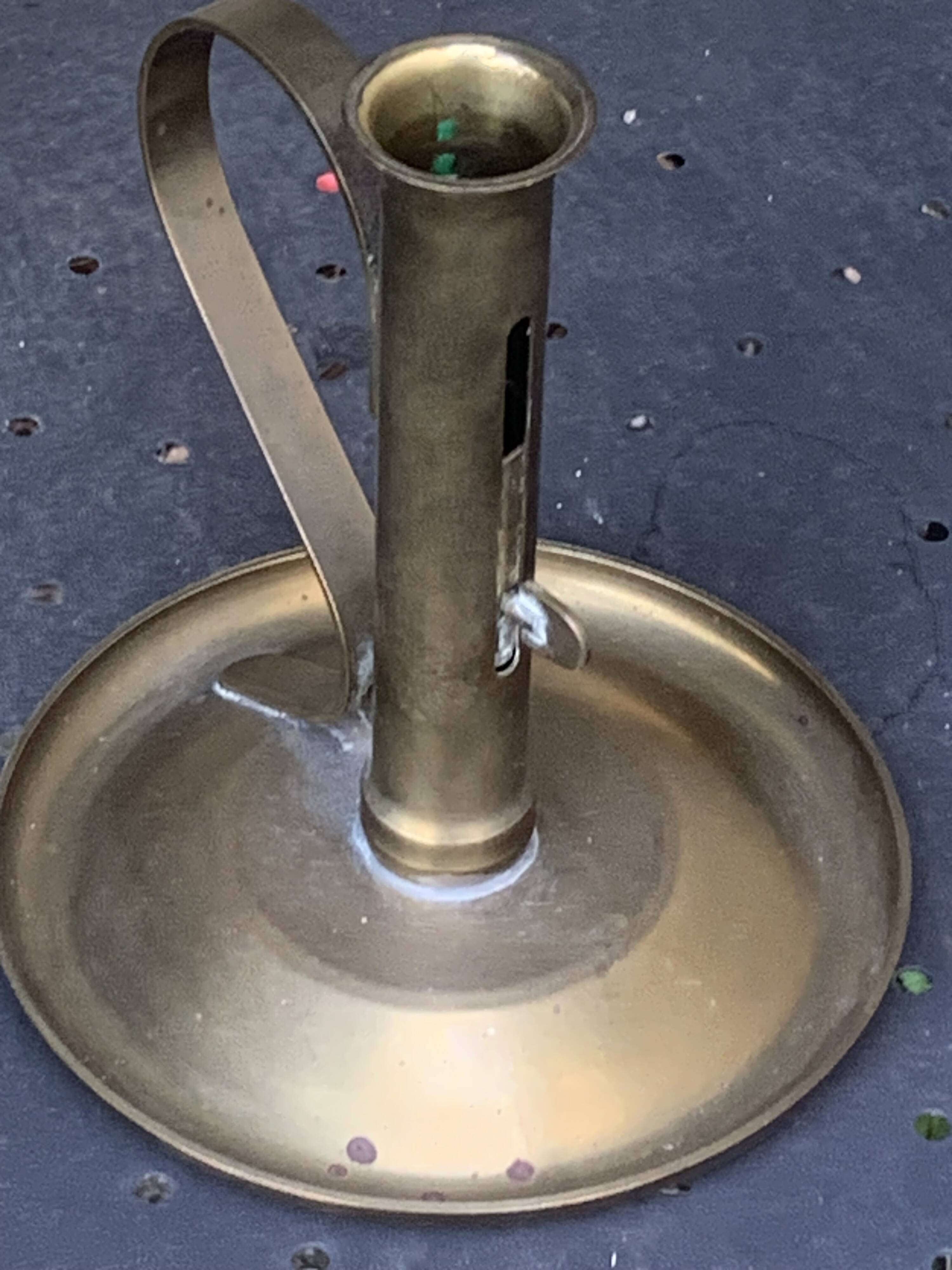 Candlestick, thumbtack, cellar rat, brass, copper, old, collector