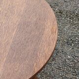 Pedestal table of the 60s in beech and oak