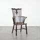Antique English Windsor chair from the 18th century with spindled backrest