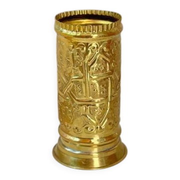 Traditional glass in gilded brass