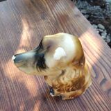Sculpture chien en plâtre vernis