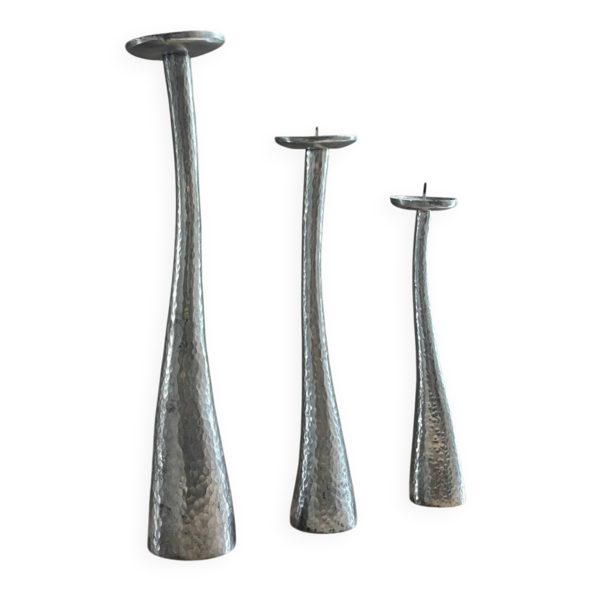 Cast aluminum candle holders