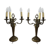 Pair of girandoles with 3 arms of light