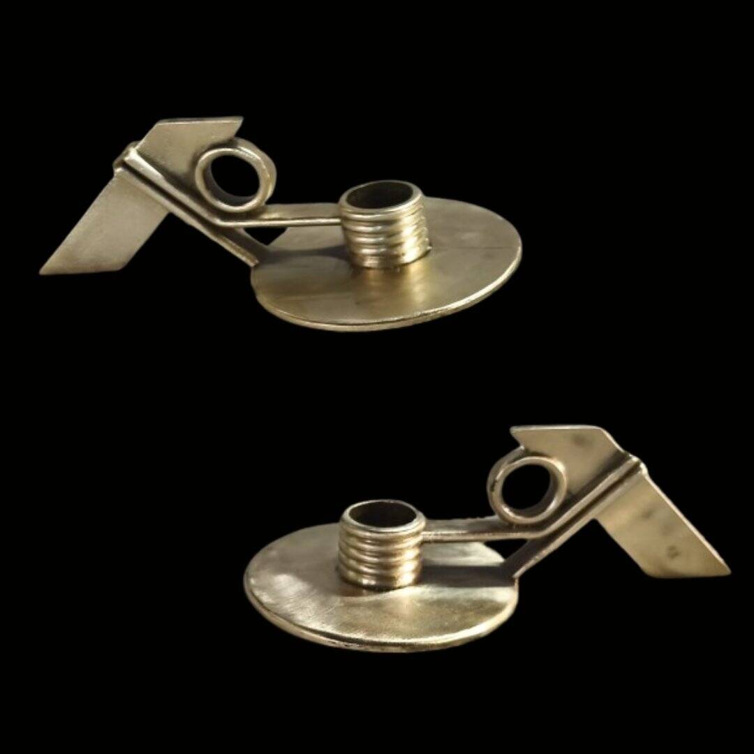 Cast bronze candelabras, 1950s. Set of 2