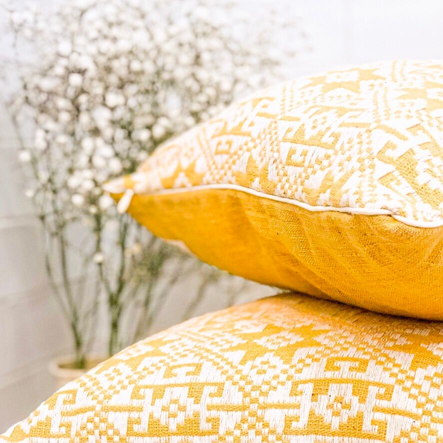 Yellow Dokmai cushion 30x50cm