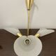 Vintage chandelier with plexiglass and brass cones