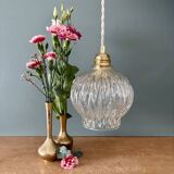 Vintage globe pendant light in molded glass